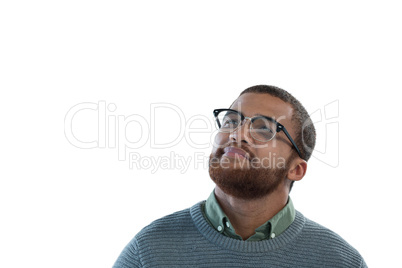 Man standing against white background