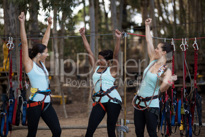 Female friends having fun in park