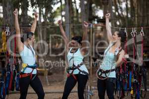 Female friends having fun in park