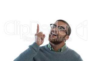 Man standing against white background