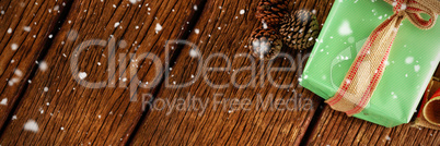 Composite image of snow falling