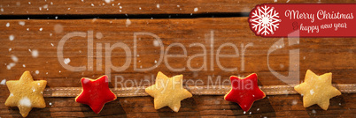 Christmas message on wooden background