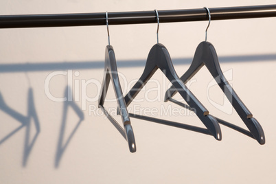 Empty cloth hangers