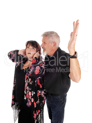 Middle age couple fighting