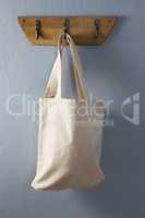 Handbag hanging on hook