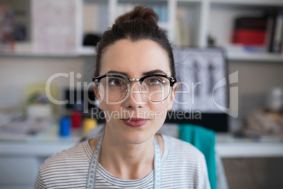 Female designer wearing spectacles