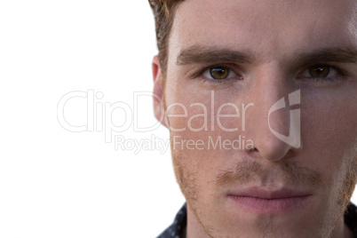 Man against white background