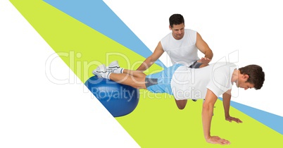 Fitness trainer man with minimal shapes