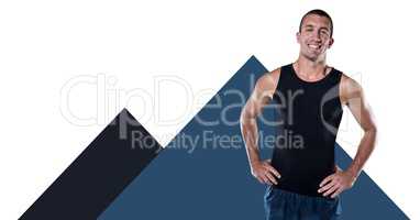 Fitness trainer man with minimal shapes