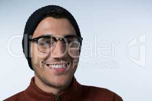 Man in spectacles looking at camera