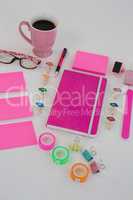Pink hued accessories,candy sticks and stationery items
