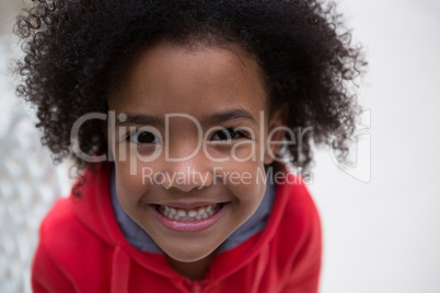 Girl smiling at home