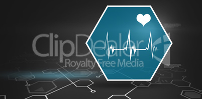 Digital background with heart movement sign