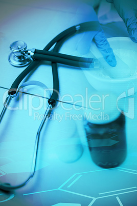 Composite image of background with medical sign