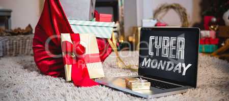 Composite image of title for celebration of cyber monday
