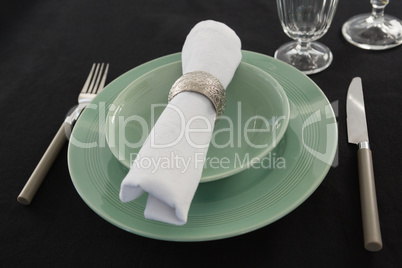 Overhead view of table setting