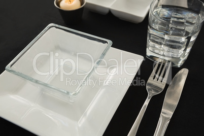 Black theme table setting