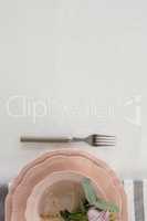 Elegance table setting on white background