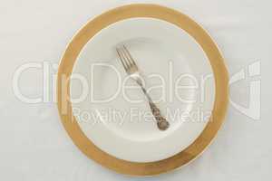 Fork in a plate