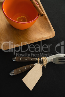 Overhead view of elegant table setting/