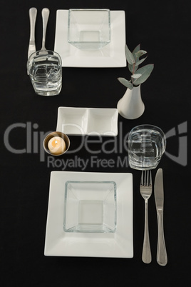 Black theme table setting