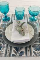 Floral theme table setting