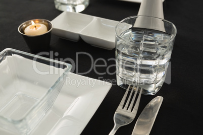 Black theme table setting