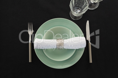 Overhead view of table setting