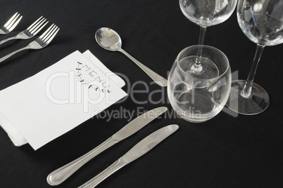 Black theme table setting