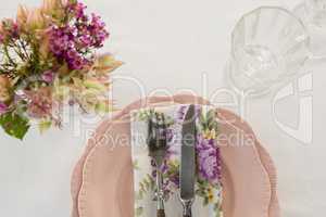 Beautiful floral theme table set for an occasion