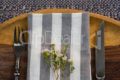 Elegance table setting on placemat