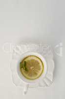 Lemon tea in a cup