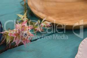 Flower with wooden plates