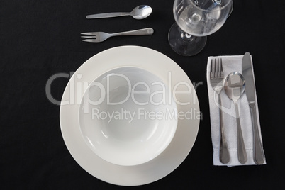 Black theme table setting