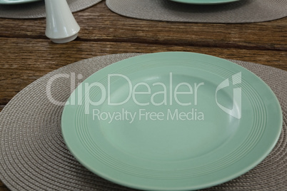 Empty plate on a placemat