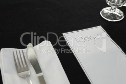 Black theme table setting