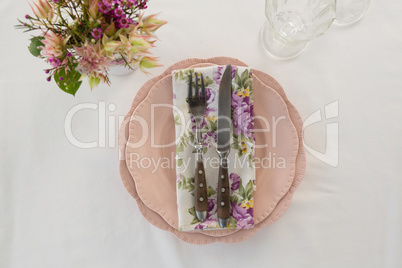 Beautiful floral theme table set for an occasion