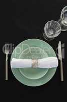 Overhead view of table setting