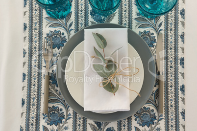 Floral theme table setting