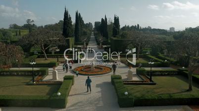 Bahai garden is popular tourist destination. Acre, Israel