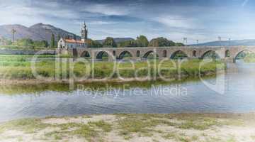 Römische Brücke über den Rio Lima, Ponte de Lima, Camino de Santiago, Portugal