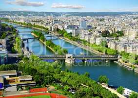 Aerial panoramic view of Paris