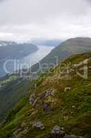 Aussicht von Berg Hoven, Nordfjord, Norwegen