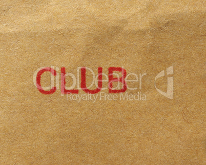 Club stamp over paper