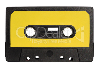 magnetic tape cassette isolated over white