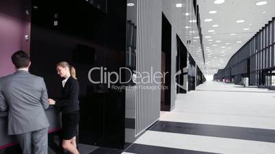 Business people at reception front desk