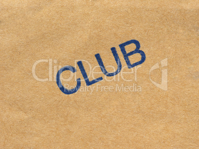 Club stamp over paper