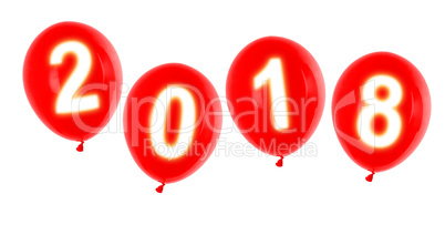 year 2018 balloons