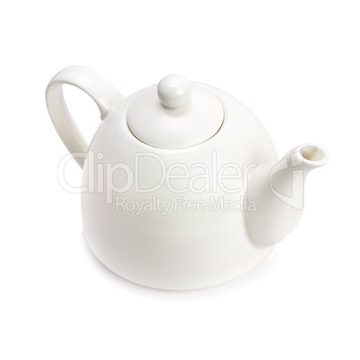 White teapot isolated on white