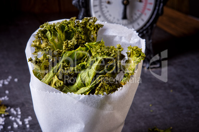 Vegan kale chips with sea salt